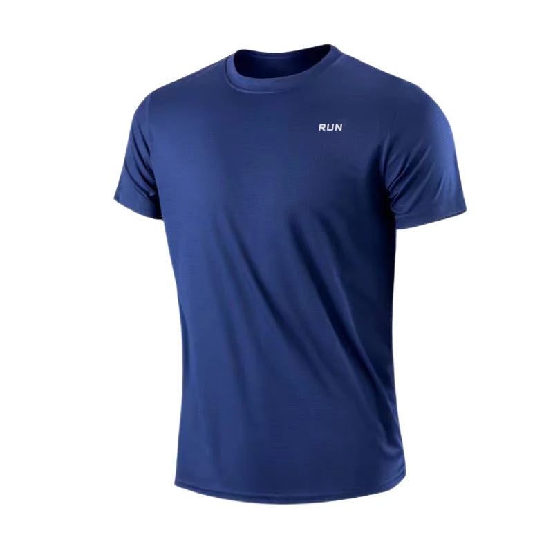 Men'S Quick Dry Short Sleeve Gym Running Moisture Wicking round Neck T-Shirt Training Exercise Gym Sport Shirt Tops Lightweight