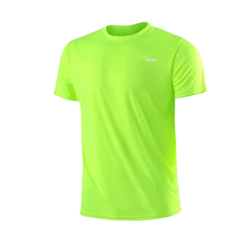 Men'S Quick Dry Short Sleeve Gym Running Moisture Wicking round Neck T-Shirt Training Exercise Gym Sport Shirt Tops Lightweight