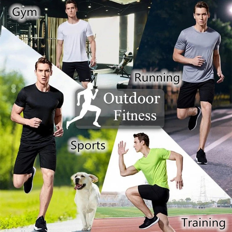 Men'S Quick Dry Short Sleeve Gym Running Moisture Wicking round Neck T-Shirt Training Exercise Gym Sport Shirt Tops Lightweight